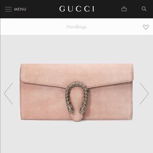 Gucci Dionysus Light Pink Suede Clutch